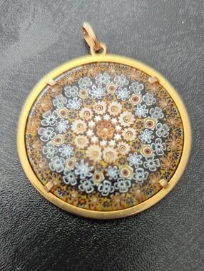 Large Vintage 70s Murano Millefiori Pendant